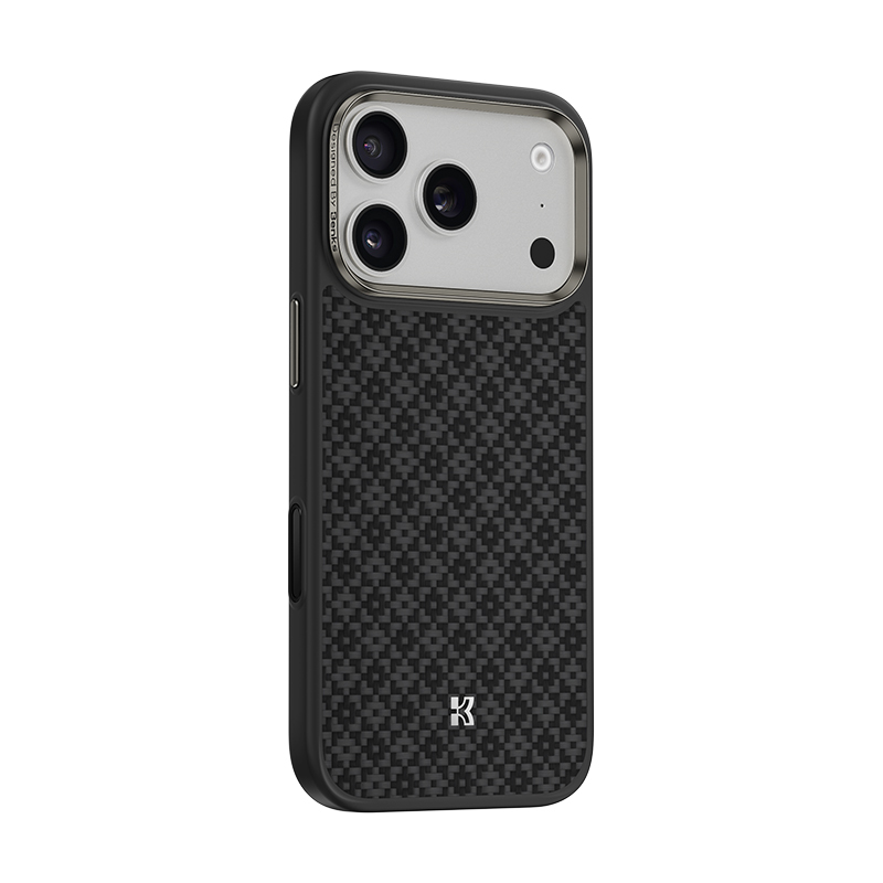 iPhone Uyumlu 17 Pro Kılıf M-Safe Şarj Özellikli Benks ArmorPro ArmorGrid Serisi Kevlar Karbon Kapak