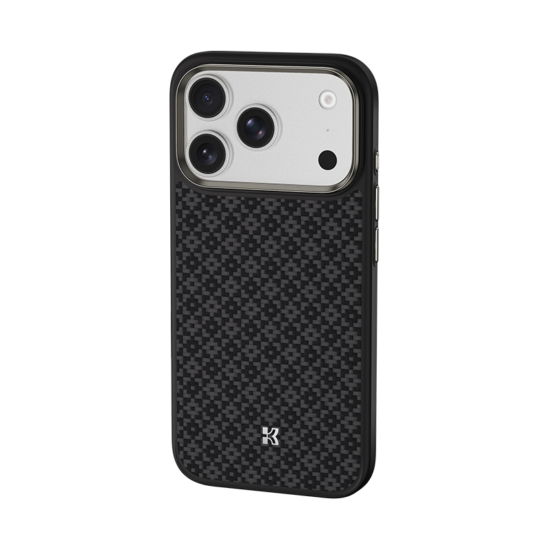 iPhone Uyumlu 17 Pro Kılıf M-Safe Şarj Özellikli Benks ArmorPro ArmorGrid Serisi Kevlar Karbon Kapak