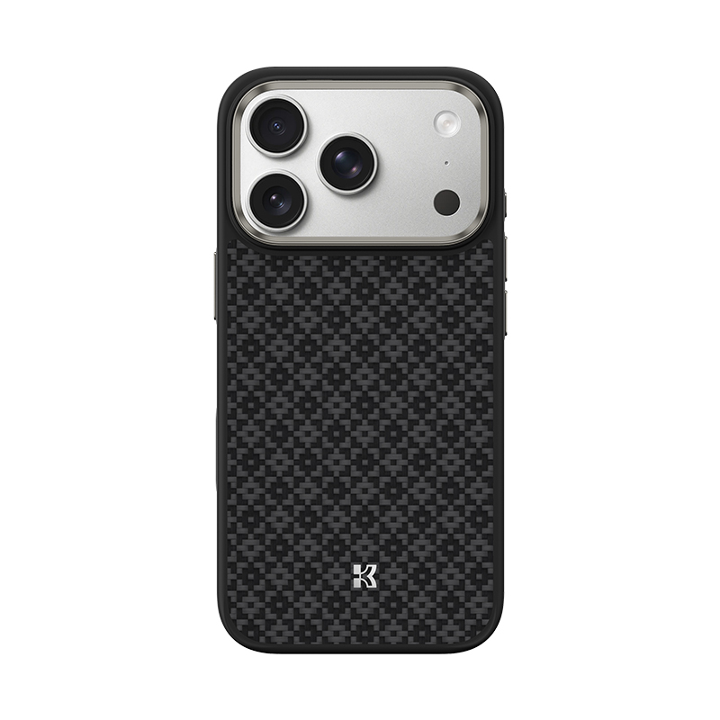iPhone Uyumlu 17 Pro Kılıf M-Safe Şarj Özellikli Benks ArmorPro ArmorGrid Serisi Kevlar Karbon Kapak
