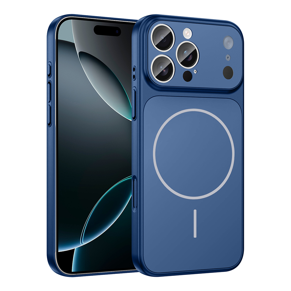 iPhone Uyumlu 14 Pro Kılıf Zore M-Safe Şarj Özellikli Kamera Korumalı Formen Kapak-Mavi