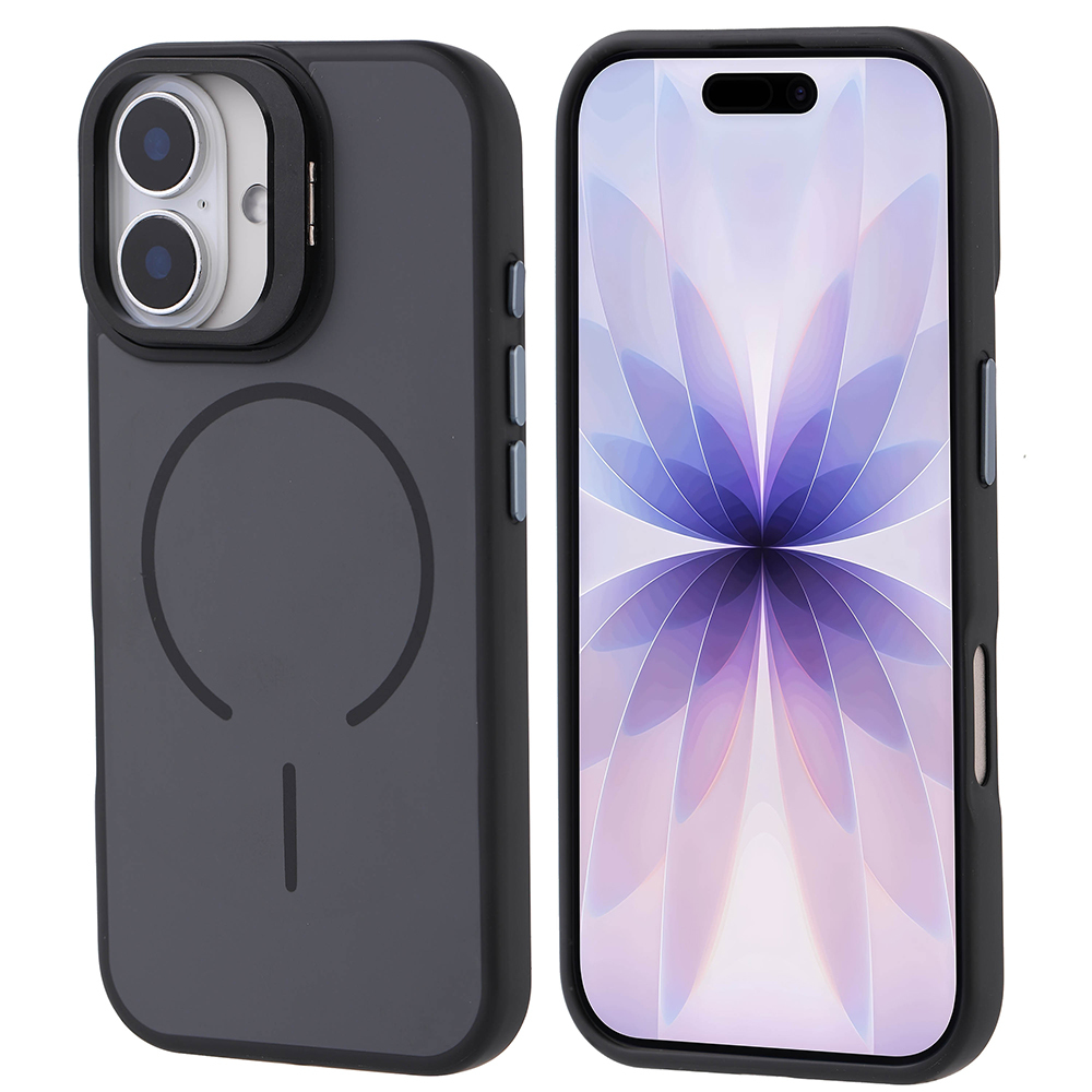 iPhone Uyumlu 17 Kılıf M-safe Şarj Özellikli Kamera Standlı Zore Notron Kapak