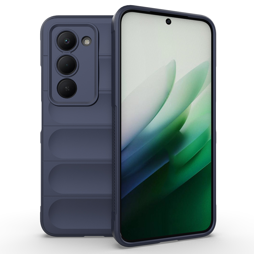Xiaomi Uyumlu  Redmi 15 Kılıf Esnek TPU Oyuklu Arka Yüzey Tasarımlı Zore Etnik Silikon Kapak-Lacivert