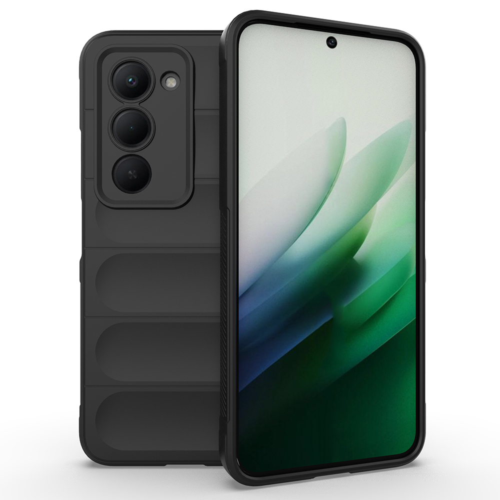 Xiaomi Uyumlu  Redmi 15 Kılıf Esnek TPU Oyuklu Arka Yüzey Tasarımlı Zore Etnik Silikon Kapak-Siyah