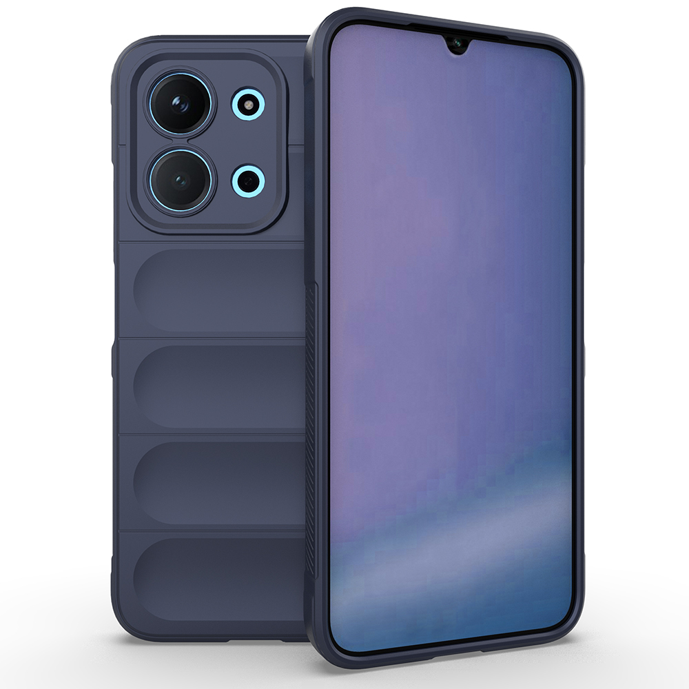 Xiaomi Uyumlu  Redmi 15C 4G Kılıf Esnek TPU Oyuklu Arka Yüzey Tasarımlı Zore Etnik Silikon Kapak-Lacivert
