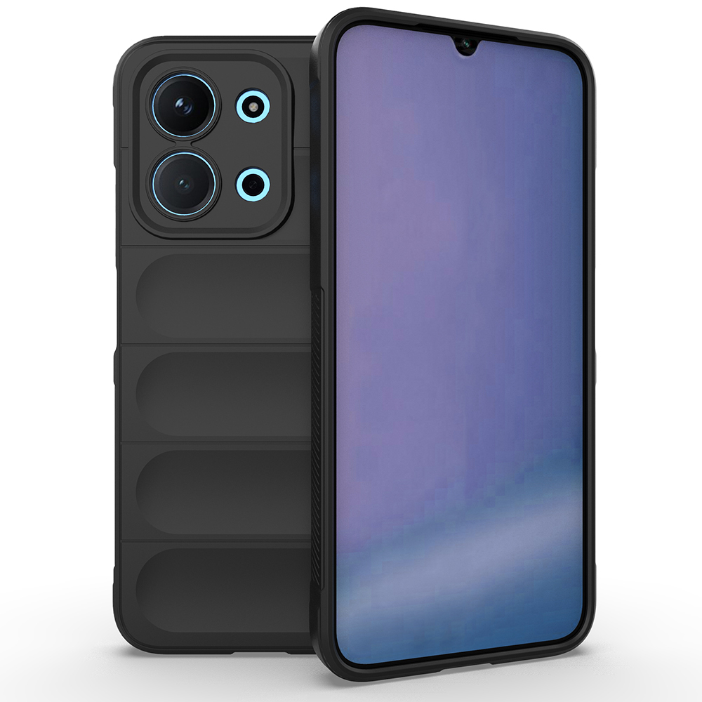 Xiaomi Uyumlu  Redmi 15C 4G Kılıf Esnek TPU Oyuklu Arka Yüzey Tasarımlı Zore Etnik Silikon Kapak-Siyah
