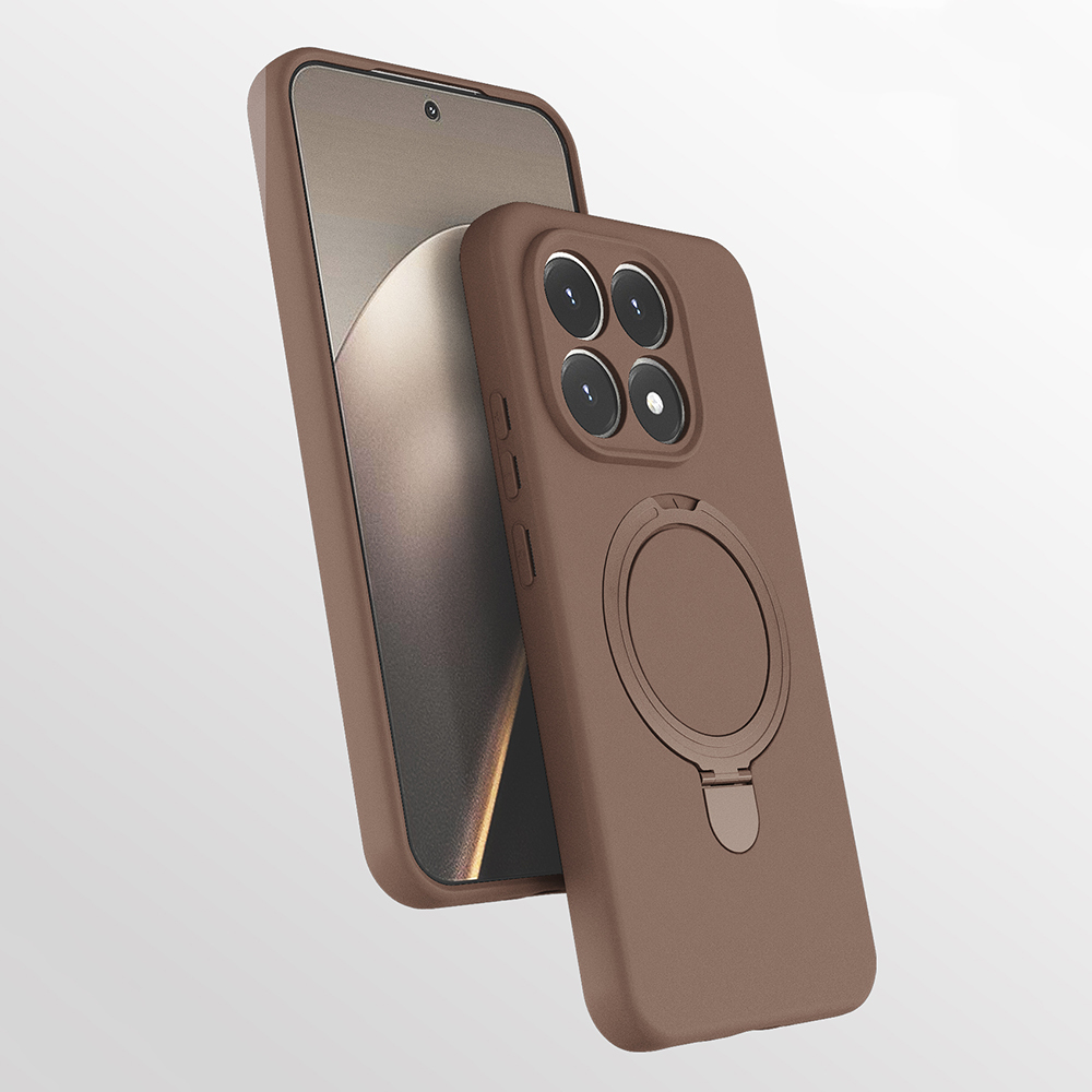 Xiaomi Uyumlu  15T Kılıf M-safe Şarj Özellikli Standlı Zore Samara Kapak-Desert gold
