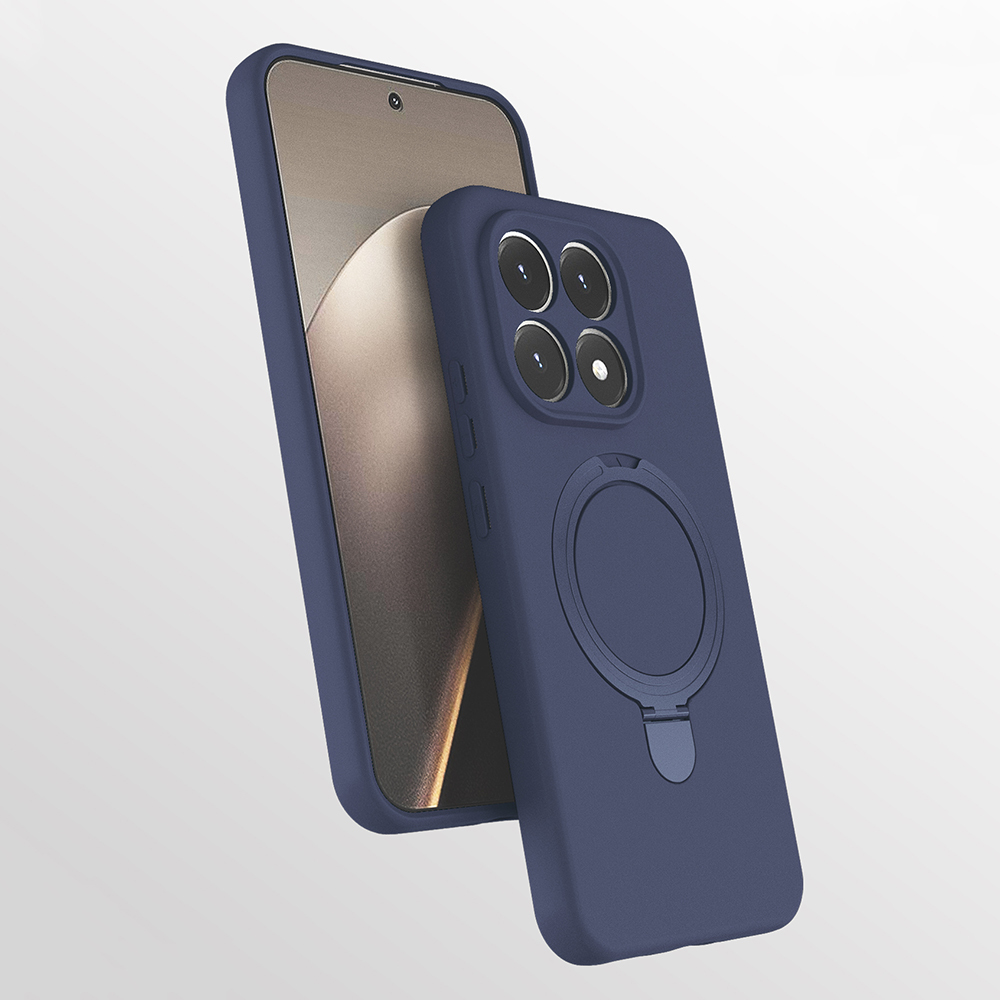 Xiaomi Uyumlu  15T Kılıf M-safe Şarj Özellikli Standlı Zore Samara Kapak-Lacivert