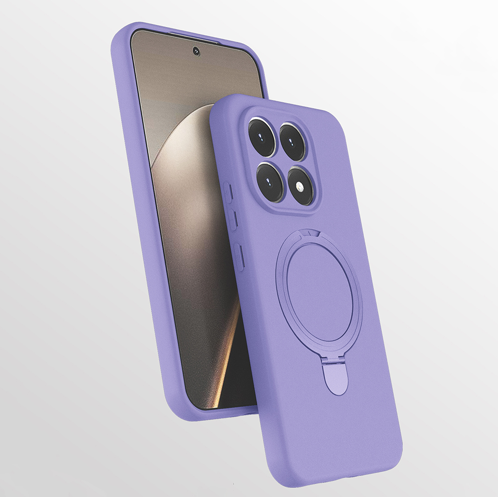 Xiaomi Uyumlu  15T Kılıf M-safe Şarj Özellikli Standlı Zore Samara Kapak-Lila