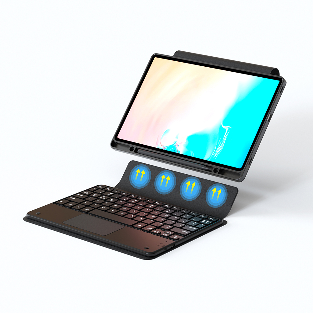 Galaxy Uyumlu Tab S9 FE Plus Zore Border Keyboard Bluetooh Bağlantılı Standlı Klavyeli Tablet Kılıfı