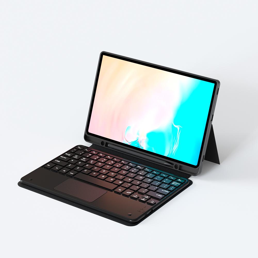 Galaxy Uyumlu Tab S9 FE Plus Zore Border Keyboard Bluetooh Bağlantılı Standlı Klavyeli Tablet Kılıfı