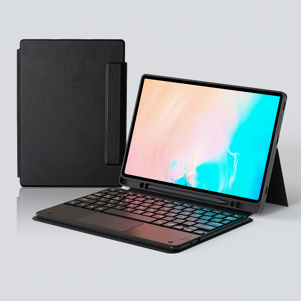 Galaxy Uyumlu Tab S9 FE Plus Zore Border Keyboard Bluetooh Bağlantılı Standlı Klavyeli Tablet Kılıfı