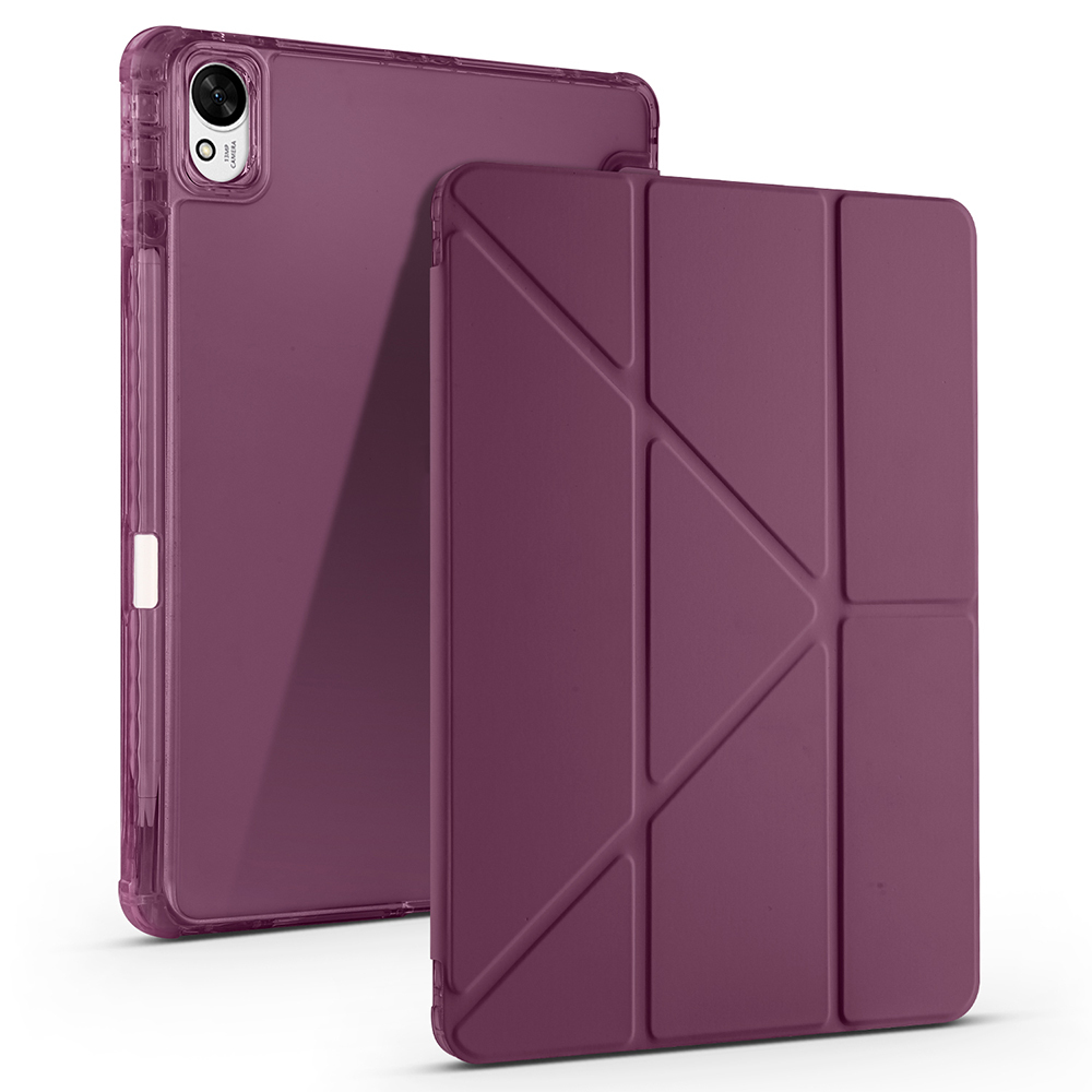 Huawei Uyumlu Matepad 11.5 2025 Kılıf Zore Tri Folding Kalem Bölmeli Standlı Kılıf-Koyu mor