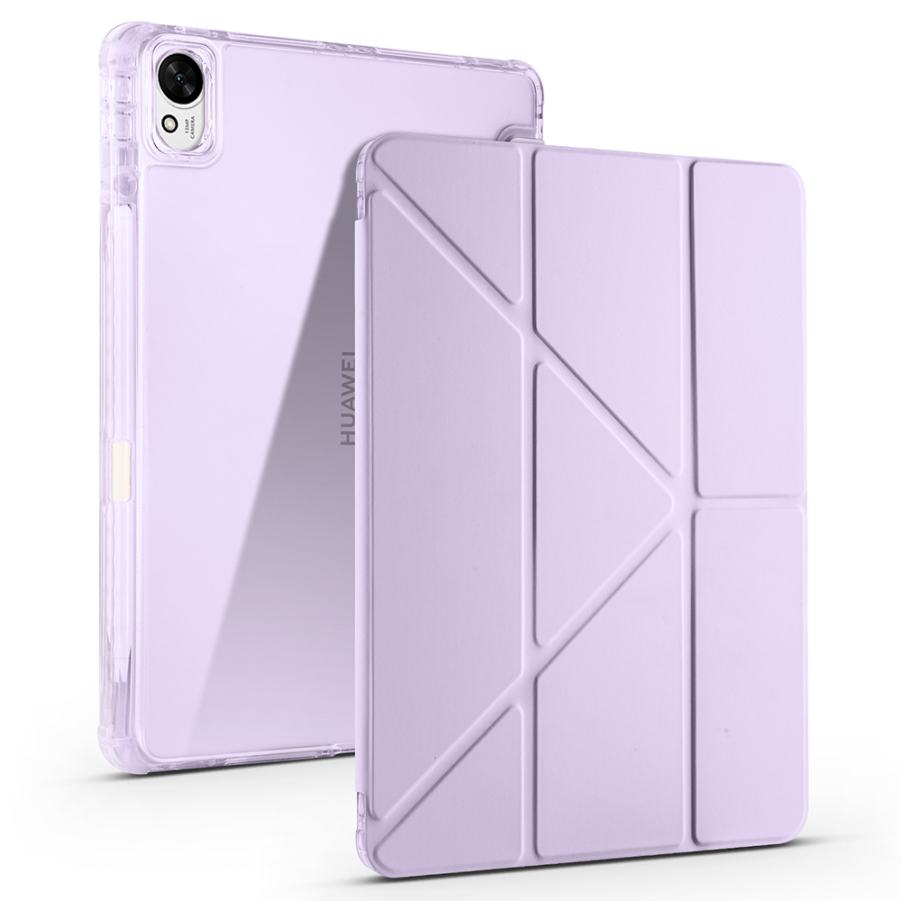 Huawei Uyumlu Matepad 11.5 2025 Kılıf Zore Tri Folding Kalem Bölmeli Standlı Kılıf-Lila