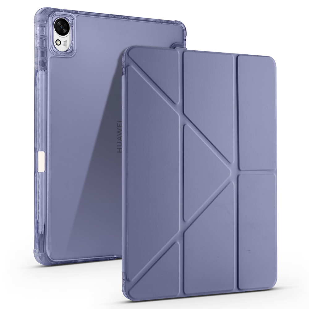Huawei Uyumlu Matepad 11.5 2025 Kılıf Zore Tri Folding Kalem Bölmeli Standlı Kılıf-Mor