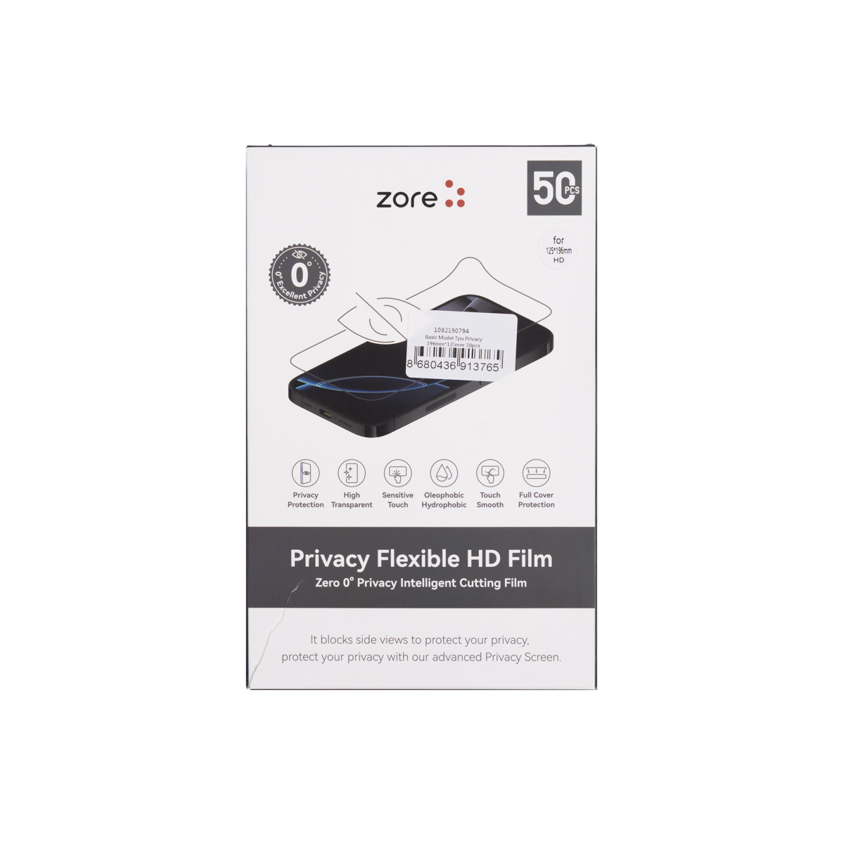 Zore Basic Model TPU Hayalet Hayalet Ekran Koruyucu 196mm x 125mm 50 Adet