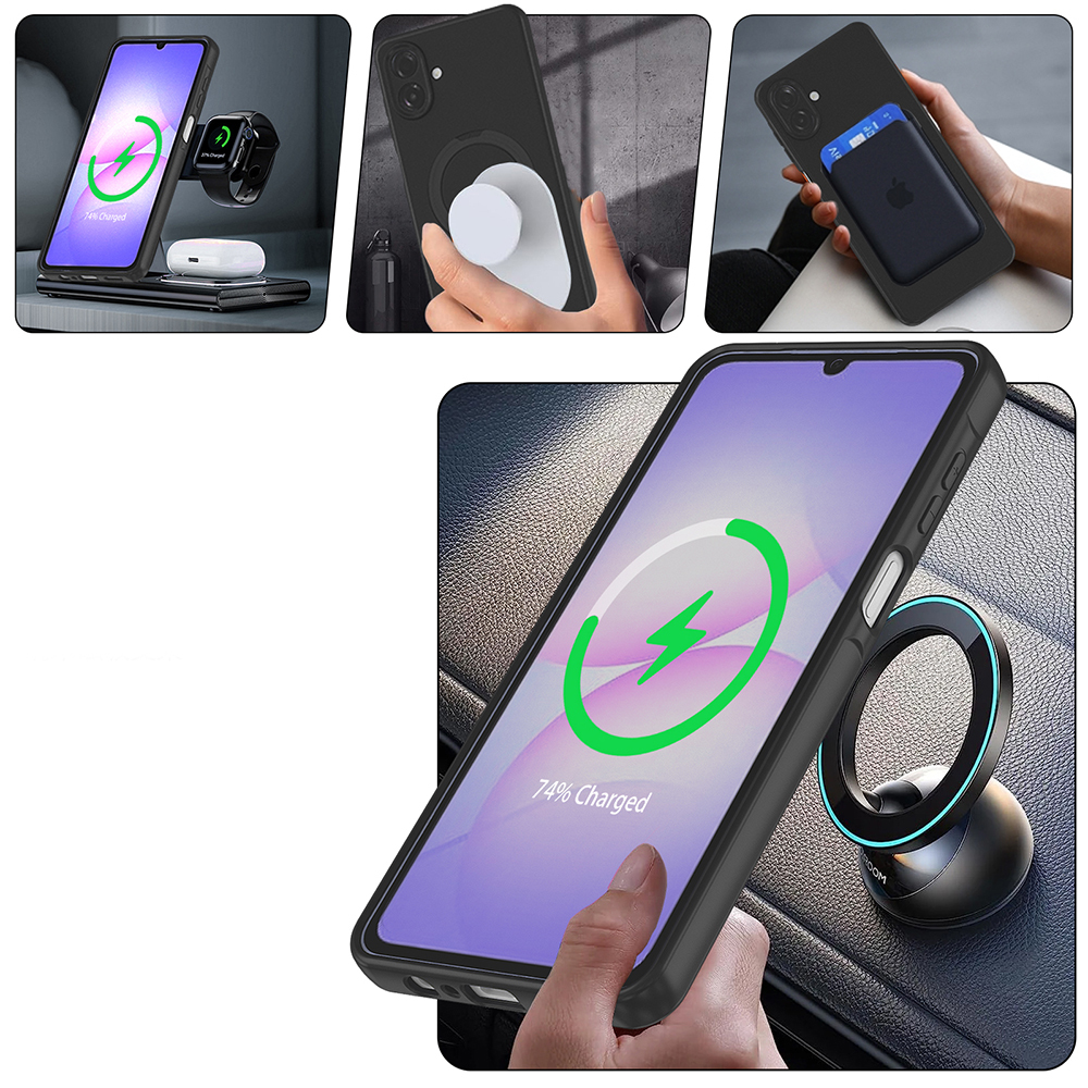 Galaxy Uyumlu A07 Kılıf M-safe Şarj Özellikli Standlı Zore Samara Kapak