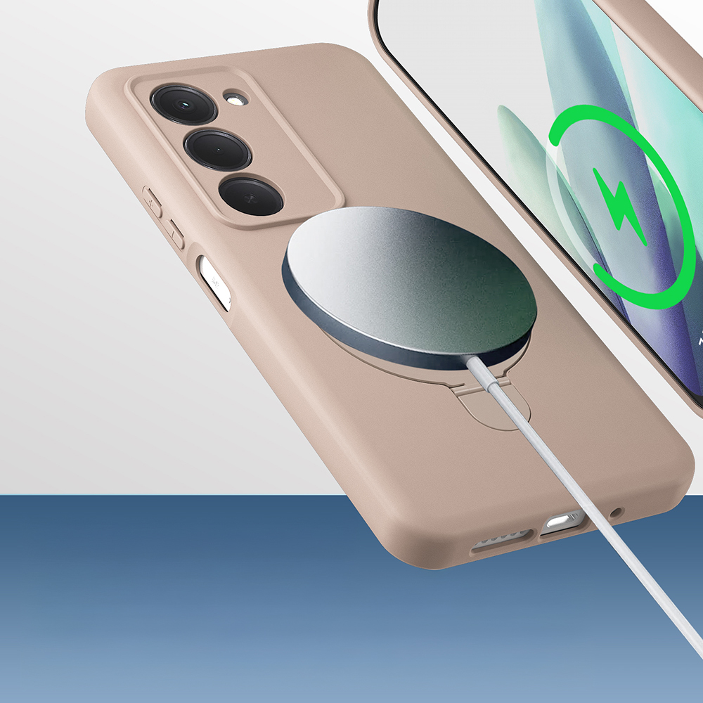 Xiaomi Uyumlu  Redmi 15 Kılıf M-safe Şarj Özellikli Standlı Zore Samara Kapak