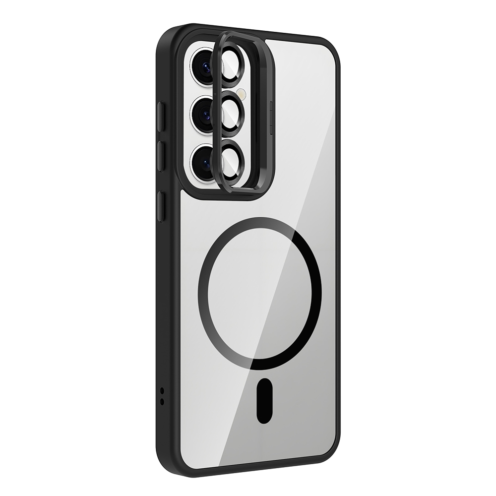 Galaxy Uyumlu S25 FE Kılıf Standlı ve Kamera Lens Hediyeli M-Safe Şarj Özellikli Zore Etro Kapak