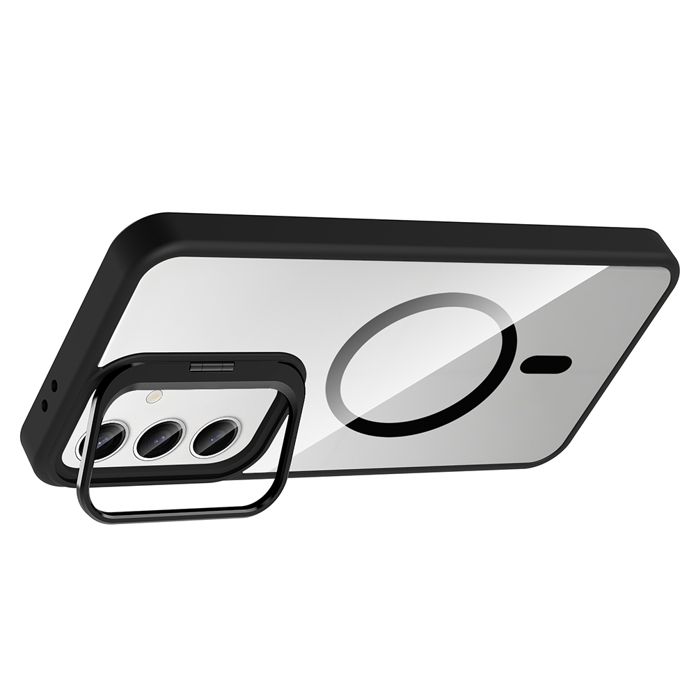 Galaxy Uyumlu S25 FE Kılıf Standlı ve Kamera Lens Hediyeli M-Safe Şarj Özellikli Zore Etro Kapak