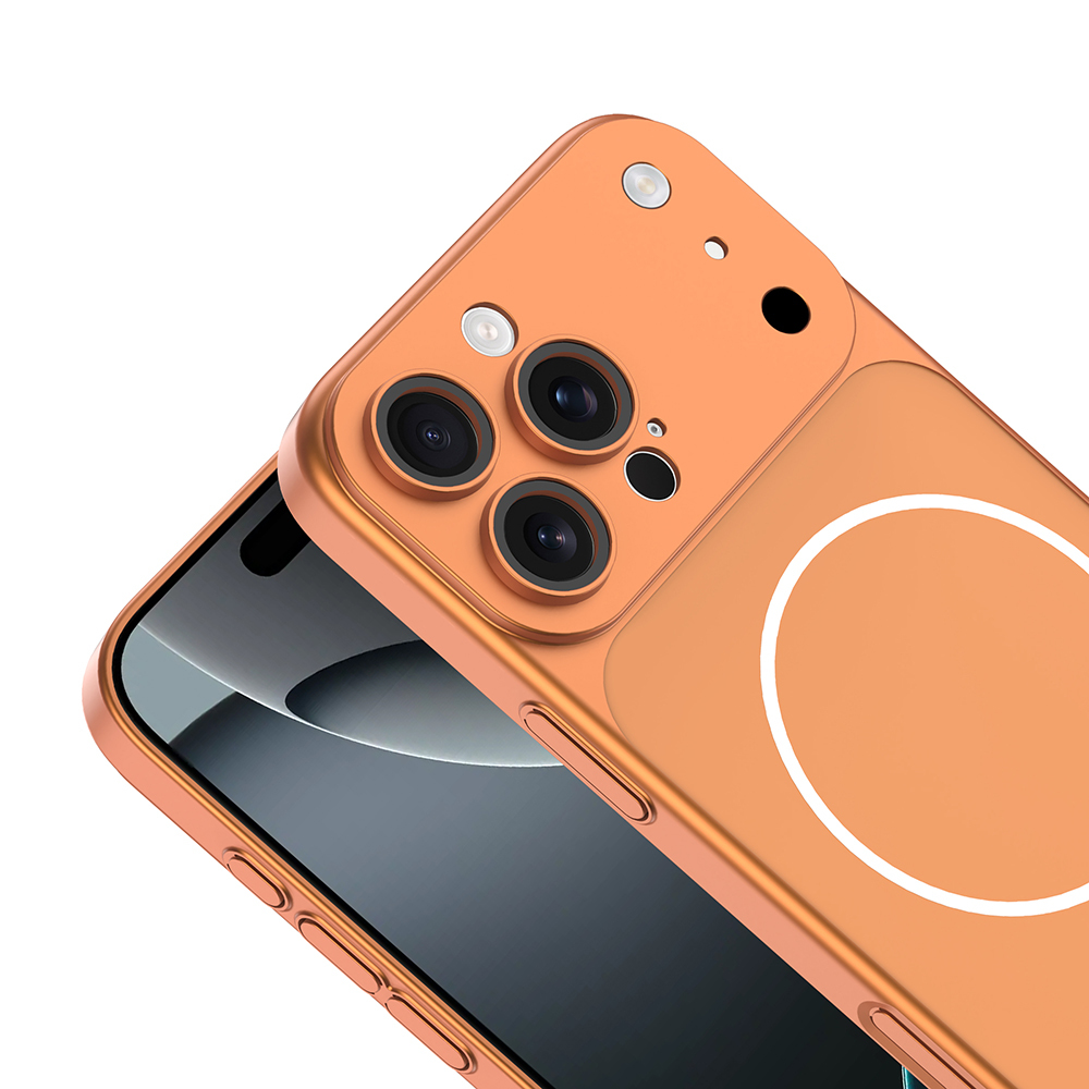 iPhone Uyumlu 15 Pro Max Kılıf Zore M-Safe Şarj Özellikli Kamera Korumalı Spark Kapak
