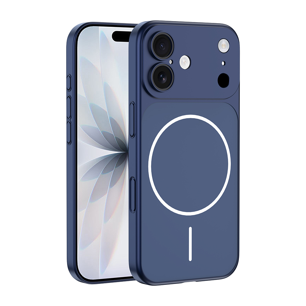 iPhone Uyumlu 16 Kılıf Zore M-Safe Şarj Özellikli Kamera Korumalı Spark Kapak-Mavi