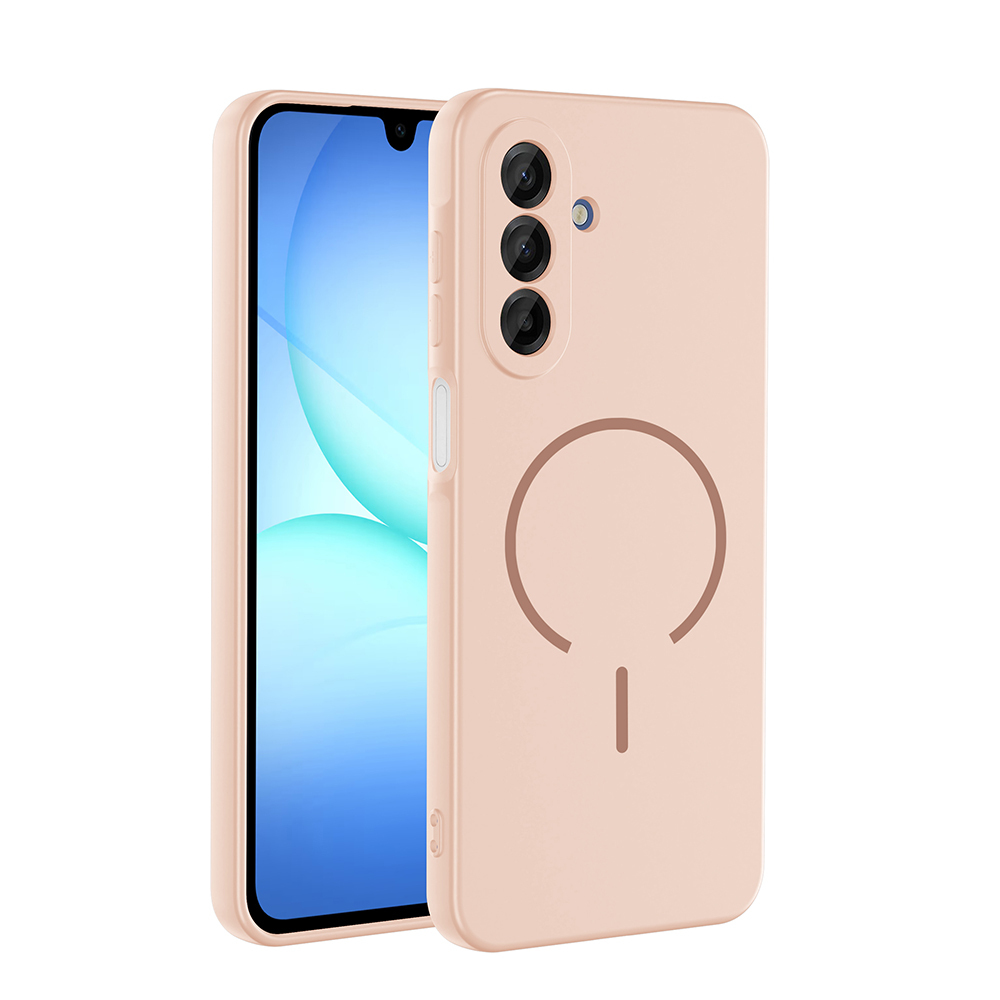 Galaxy Uyumlu A16 Kılıf M-safe Şarj Özellikli Zore Meta Kapak-Pembe