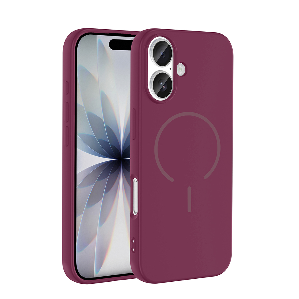 iPhone Uyumlu 17 Kılıf M-safe Şarj Özellikli Zore Meta Kapak-Koyu mor