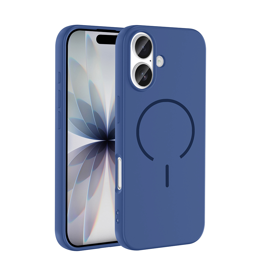 iPhone Uyumlu 17 Kılıf M-safe Şarj Özellikli Zore Meta Kapak-Lacivert