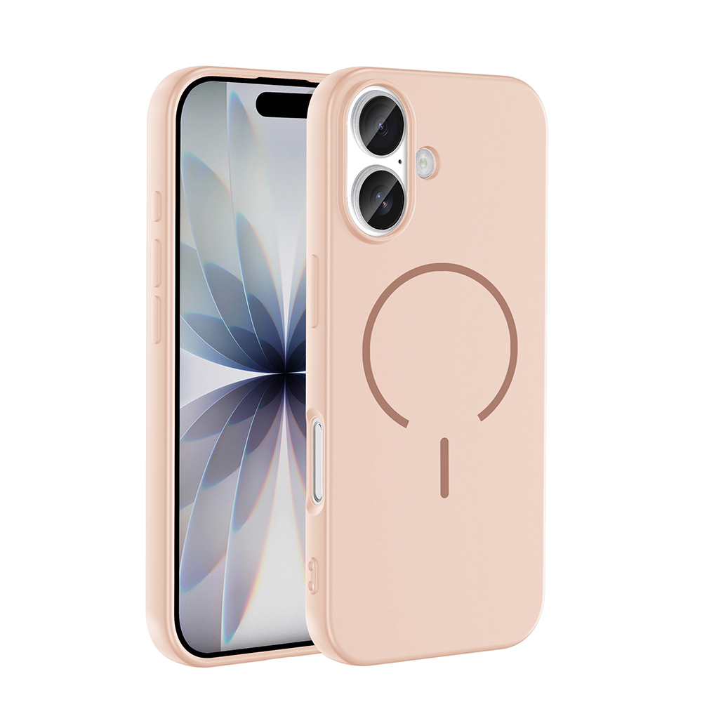 iPhone Uyumlu 17 Kılıf M-safe Şarj Özellikli Zore Meta Kapak-Pembe