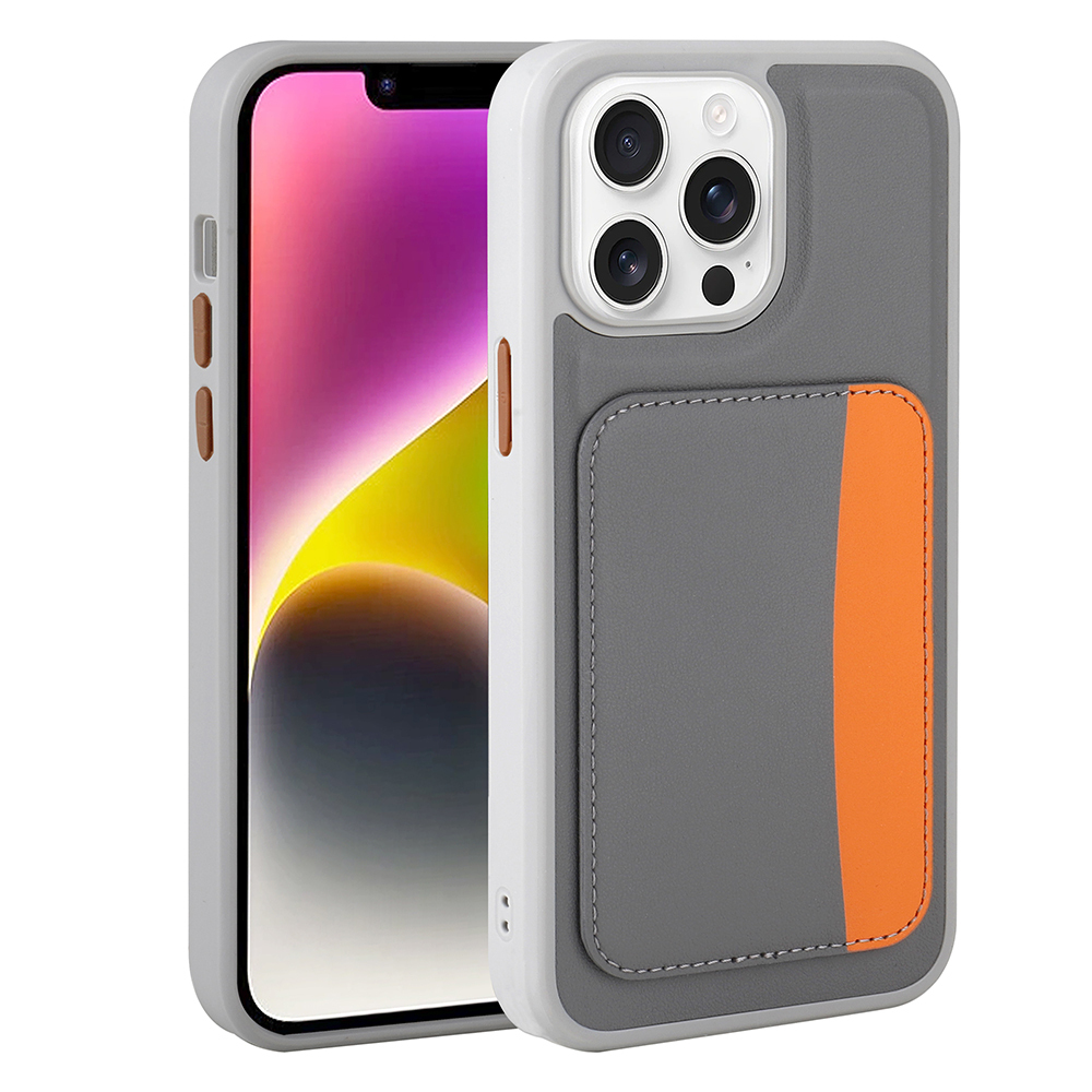 iPhone Uyumlu 16 Pro Max Kılıf Kartlıklı Zore X-Kart Silikon Kapak-Koyu gri