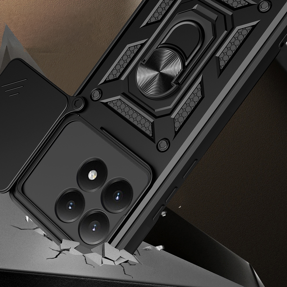 Xiaomi Uyumlu  15T Kılıf Magnetik Standlı Kamera Korumalı Zore Sürgülü Vega Kapak