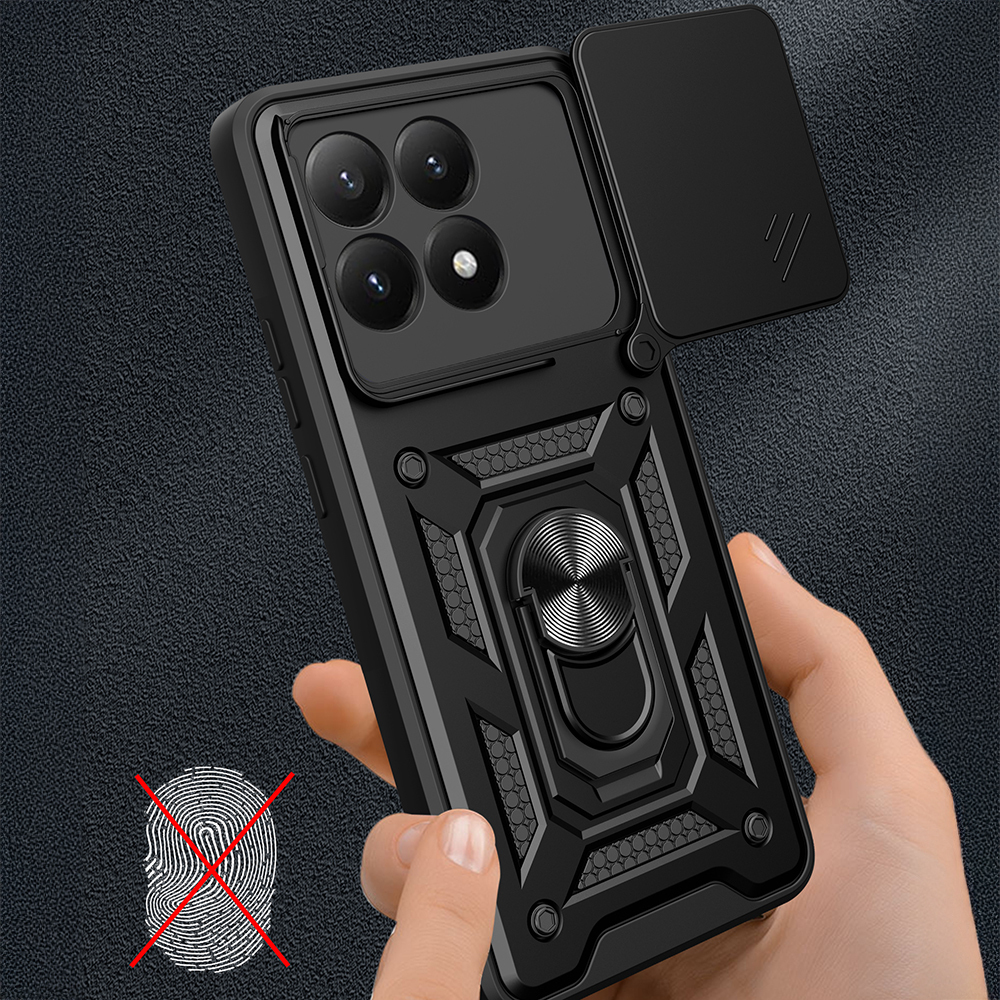 Xiaomi Uyumlu  15T Kılıf Magnetik Standlı Kamera Korumalı Zore Sürgülü Vega Kapak