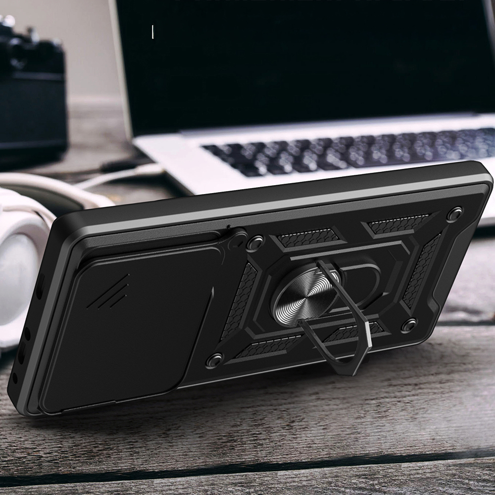 Xiaomi Uyumlu  15T Kılıf Magnetik Standlı Kamera Korumalı Zore Sürgülü Vega Kapak