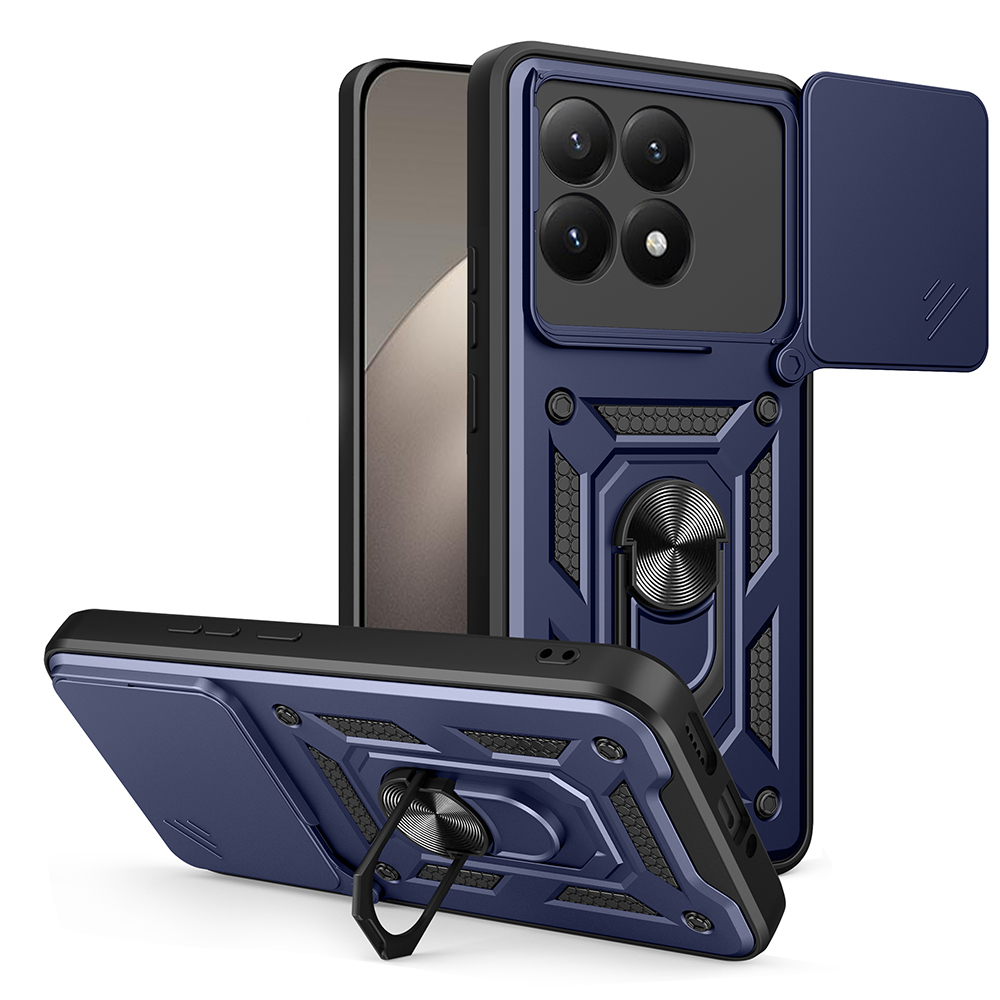 Xiaomi Uyumlu  15T Kılıf Magnetik Standlı Kamera Korumalı Zore Sürgülü Vega Kapak