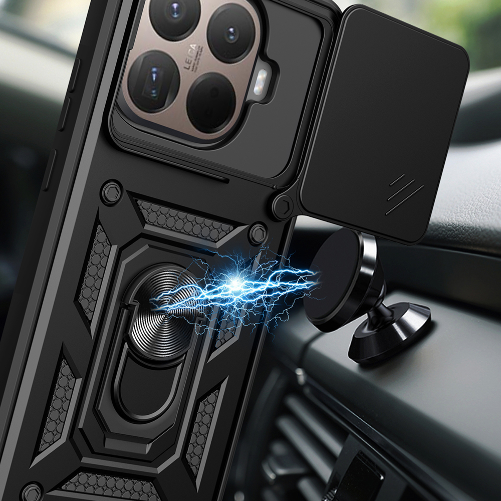 Xiaomi Uyumlu  15T Pro Kılıf Magnetik Standlı Kamera Korumalı Zore Sürgülü Vega Kapak