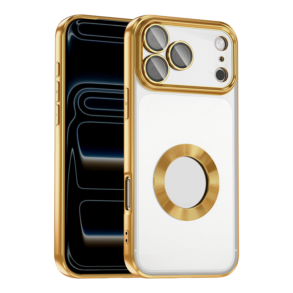 iPhone Uyumlu 17 Pro Kılıf Kamera Korumalı Logo Gösteren Zore Omega Kapak