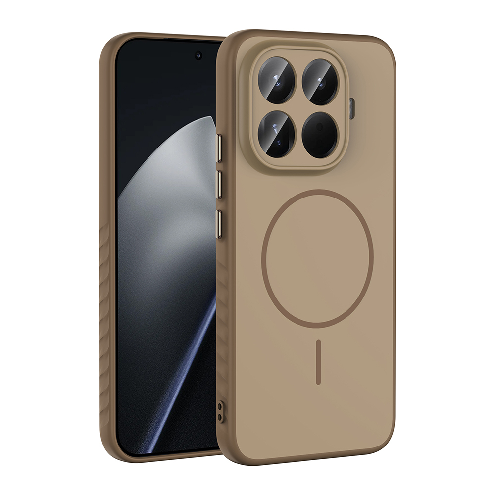 Xiaomi Uyumlu  15T Pro Kılıf M-safe Şarj Özellikli Zore Tea Kapak-Gold