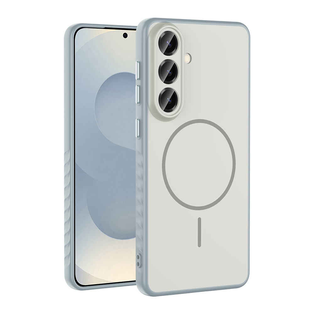 Galaxy Uyumlu S26 Plus Kılıf M-safe Şarj Özellikli Zore Tea Kapak-Gümüş