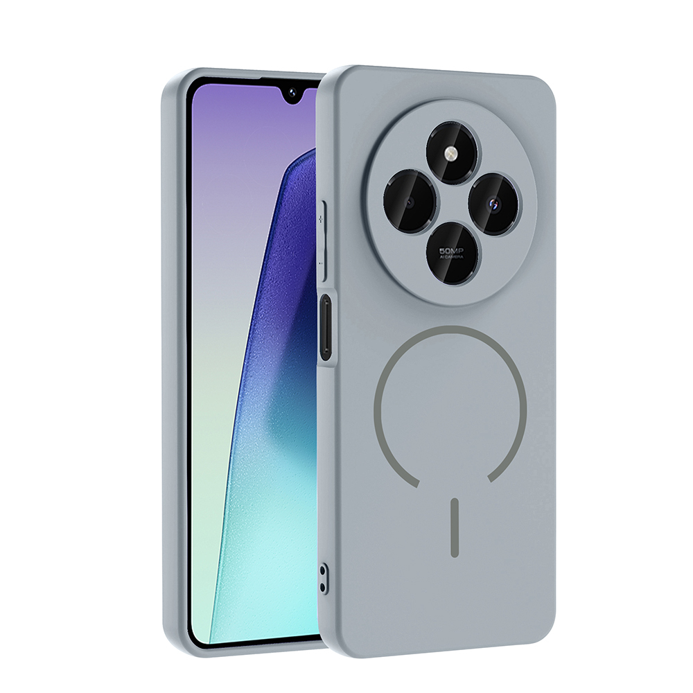 Xiaomi Uyumlu  Redmi 14C 4G Kılıf M-safe Şarj Özellikli Zore Meta Kapak-Titanyum-gri