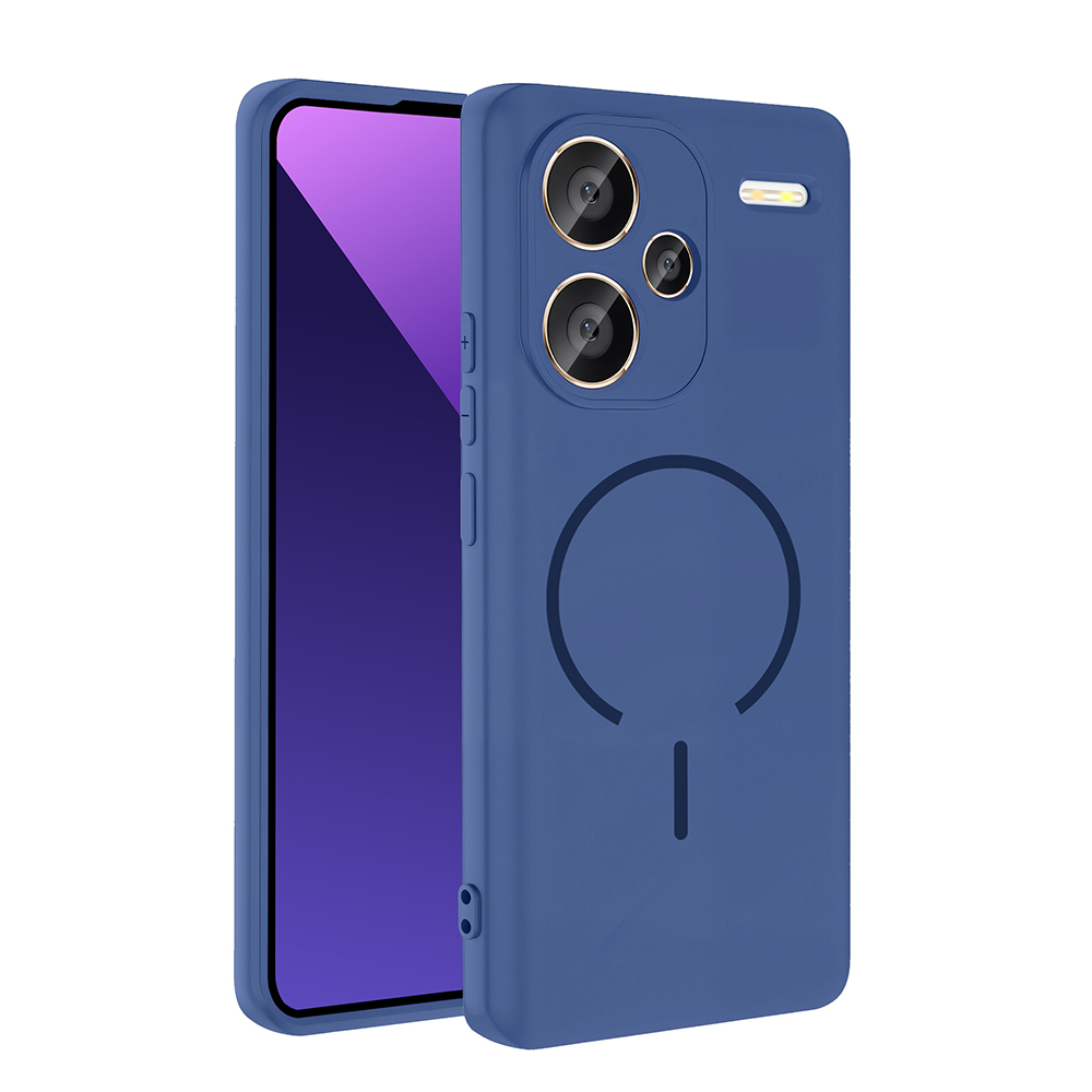 Xiaomi Uyumlu  Redmi Note 13 Pro Plus 5G Kılıf M-safe Şarj Özellikli Zore Meta Kapak-Lacivert