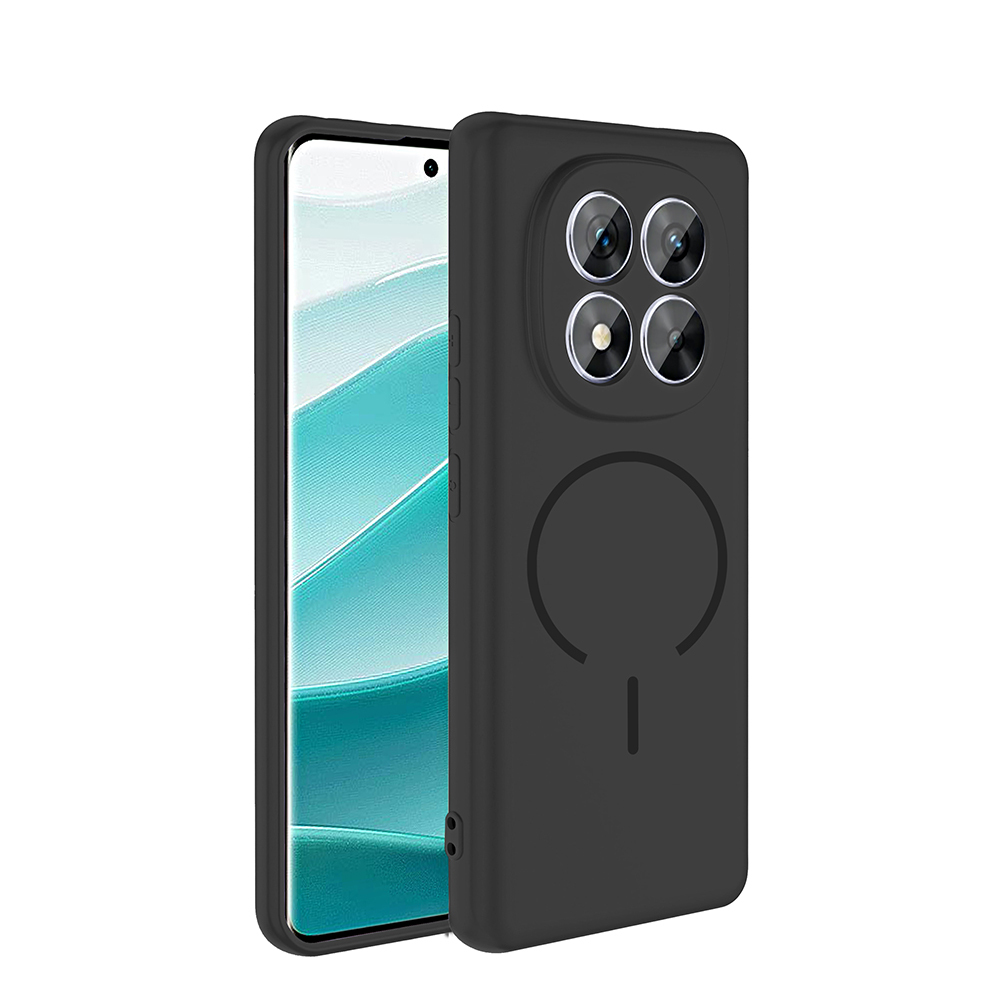 Xiaomi Uyumlu  Redmi Note 14 Pro 4G Kılıf M-safe Şarj Özellikli Zore Meta Kapak-Siyah