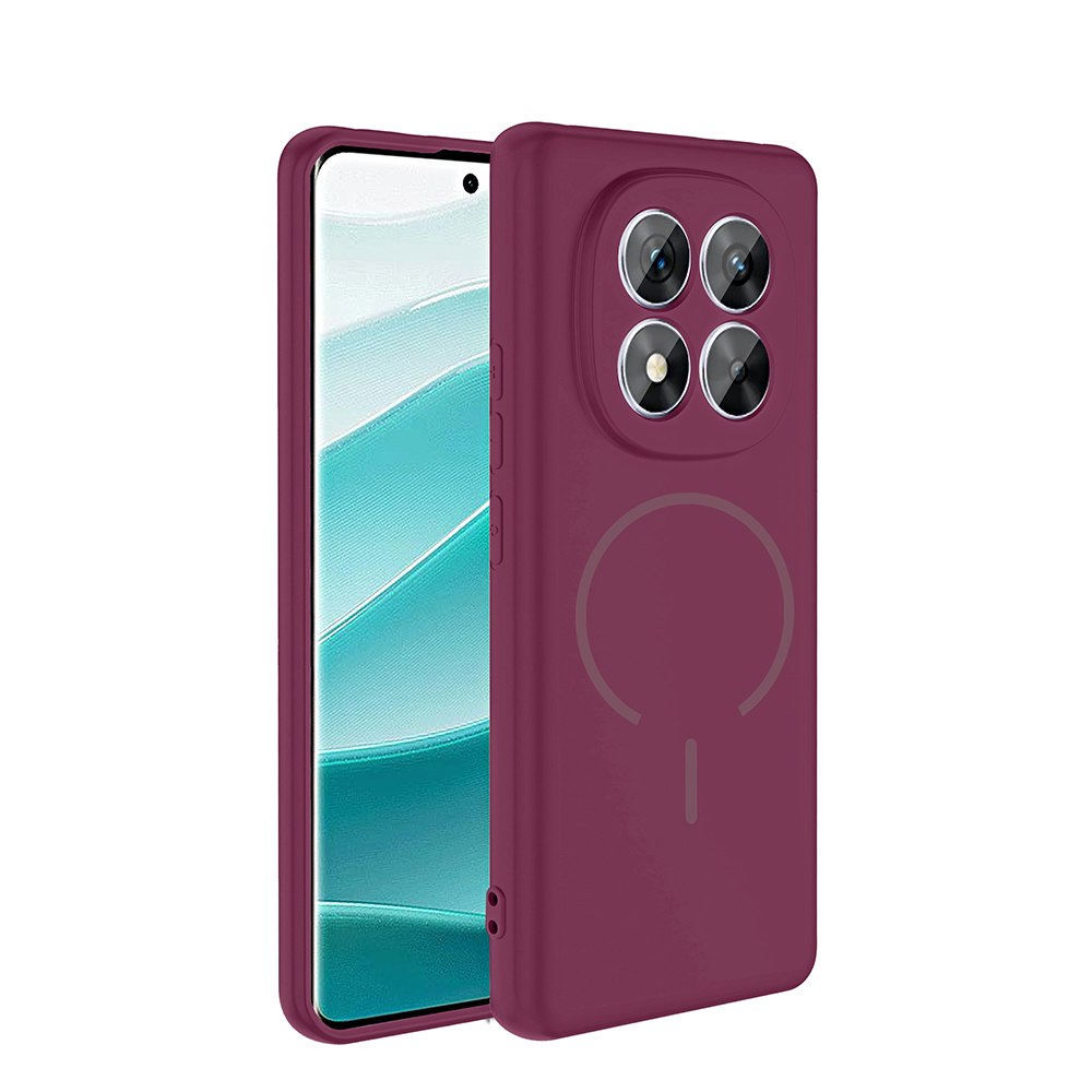Xiaomi Uyumlu  Redmi Note 14 Pro 5G Kılıf M-safe Şarj Özellikli Zore Meta Kapak-Mürdüm
