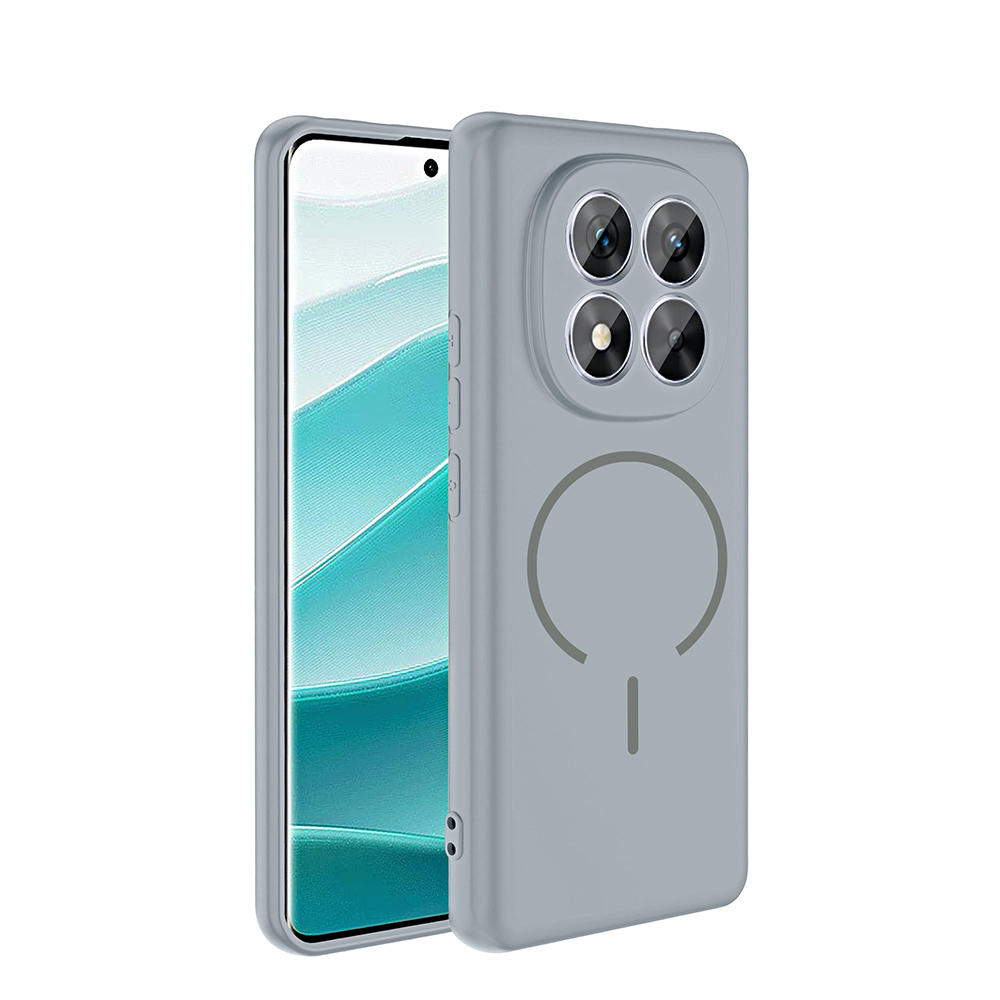 Xiaomi Uyumlu  Redmi Note 14 Pro 5G Kılıf M-safe Şarj Özellikli Zore Meta Kapak-Titanyum-gri