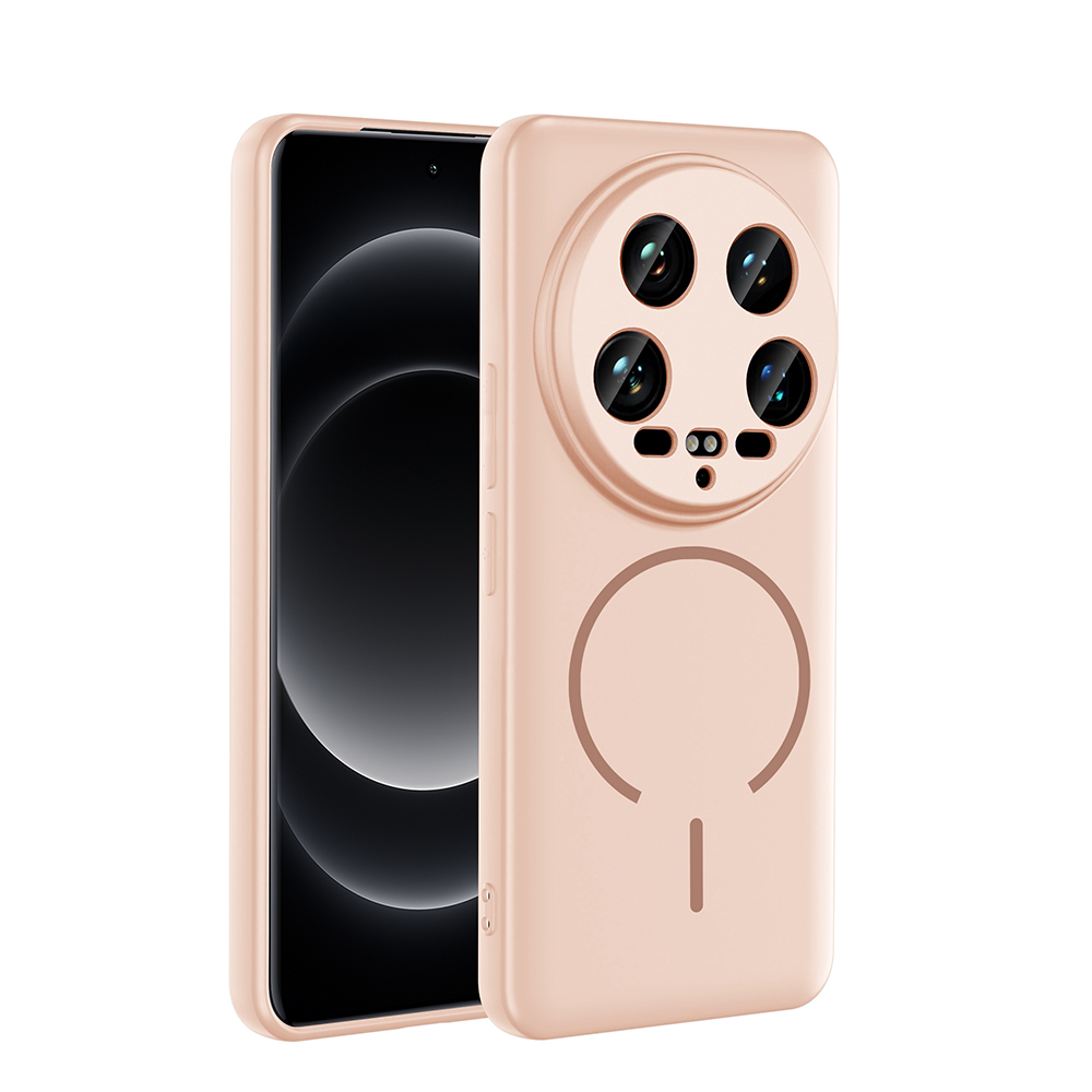 Xiaomi Uyumlu  Mi 14 Ultra Kılıf M-safe Şarj Özellikli Zore Meta Kapak-Rose pembe