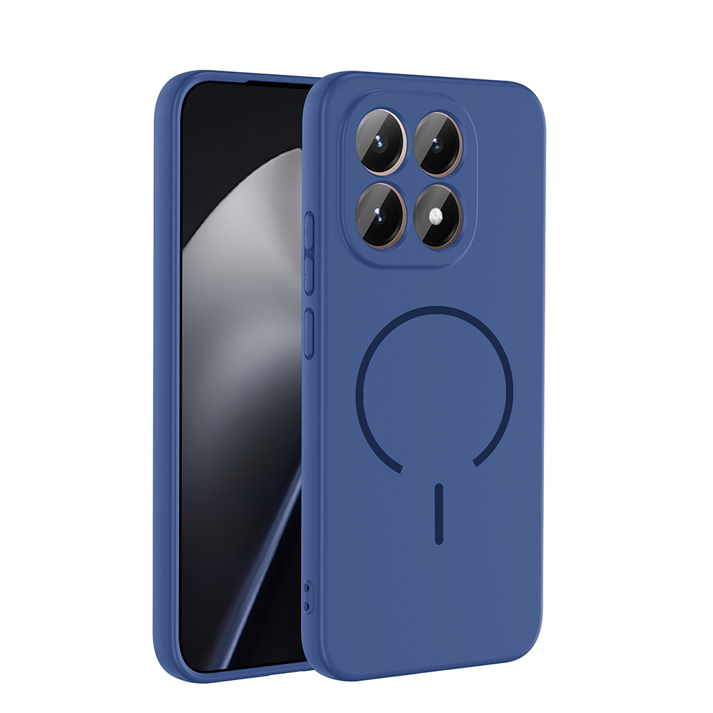 Xiaomi Uyumlu  15T Kılıf M-safe Şarj Özellikli Zore Meta Kapak-Lacivert