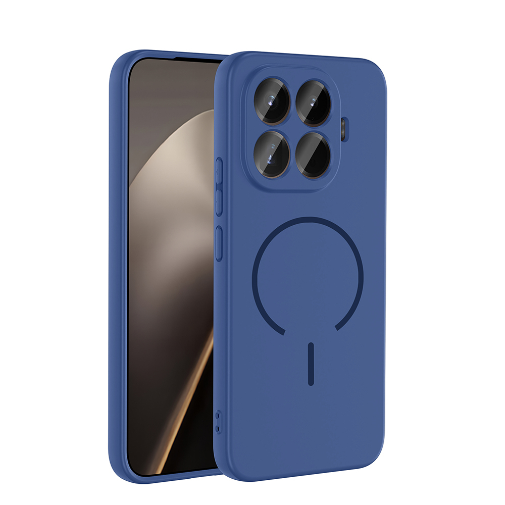 Xiaomi Uyumlu  15T Pro Kılıf M-safe Şarj Özellikli Zore Meta Kapak-Lacivert