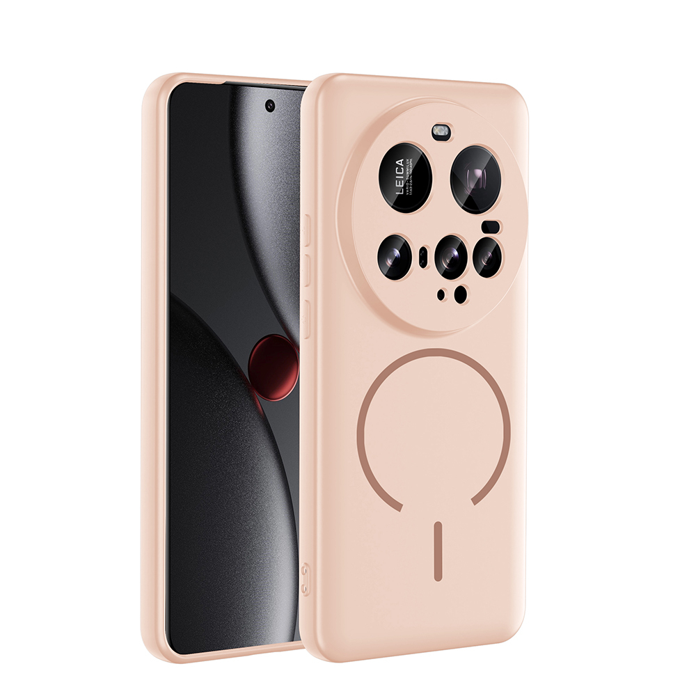 Xiaomi Uyumlu  15 Ultra Kılıf M-safe Şarj Özellikli Zore Meta Kapak-Rose pembe