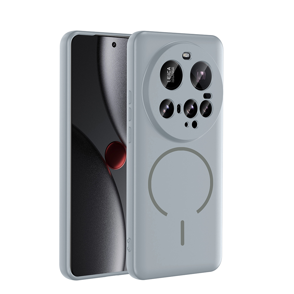 Xiaomi Uyumlu  15 Ultra Kılıf M-safe Şarj Özellikli Zore Meta Kapak-Titanyum-gri