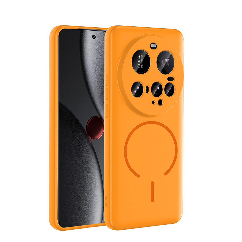 Xiaomi Uyumlu  15 Ultra Kılıf M-safe Şarj Özellikli Zore Meta Kapak-Turuncu