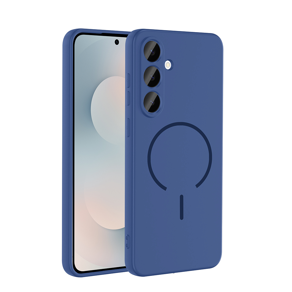 Galaxy Uyumlu S25 FE Kılıf M-safe Şarj Özellikli Zore Meta Kapak-Lacivert